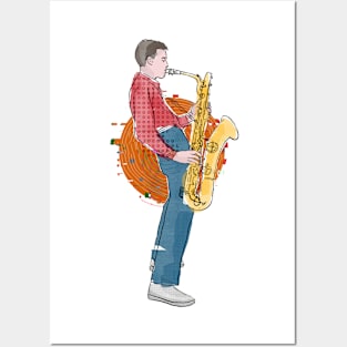 Mulligan Saxophone Jazz Theme Posters and Art